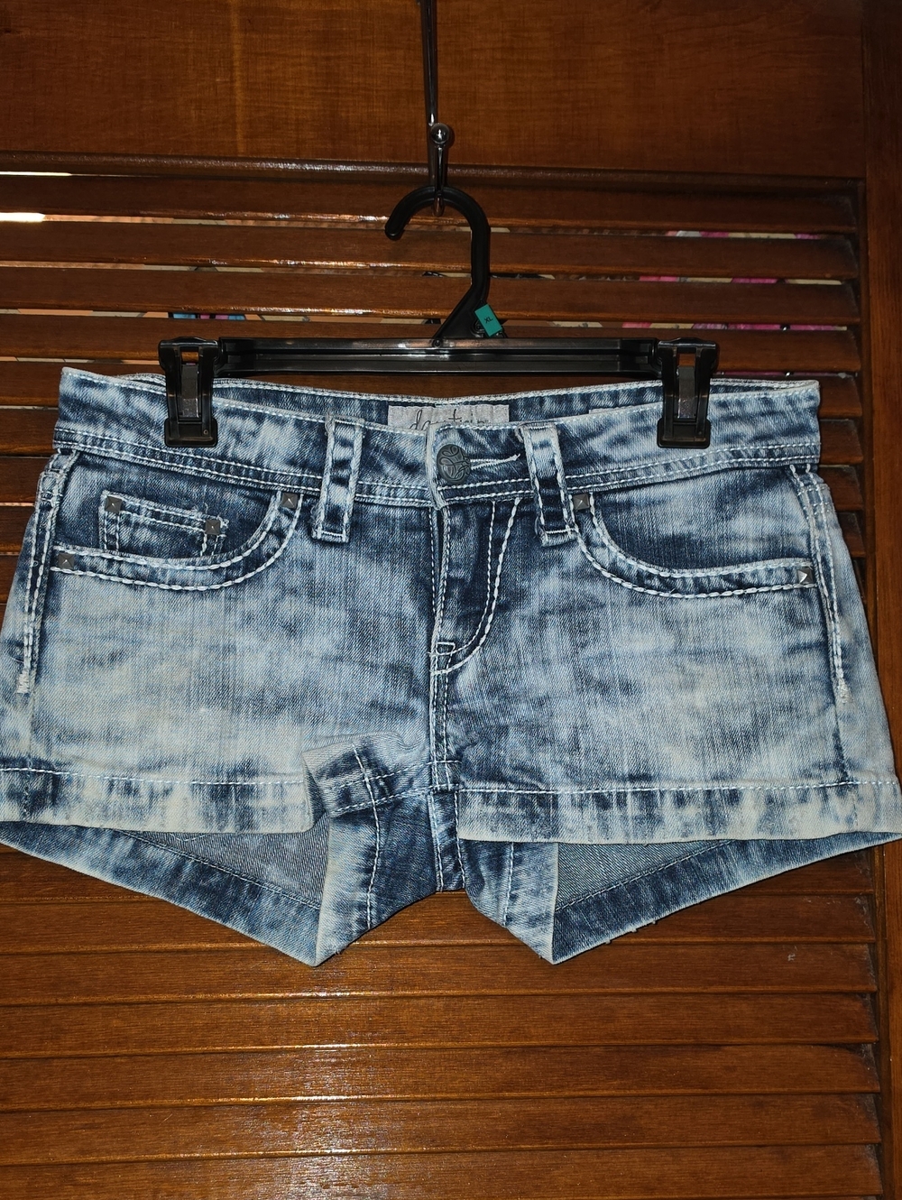 Daytrip Acid-Wash Denim Cutoff Shorts - Light Blue